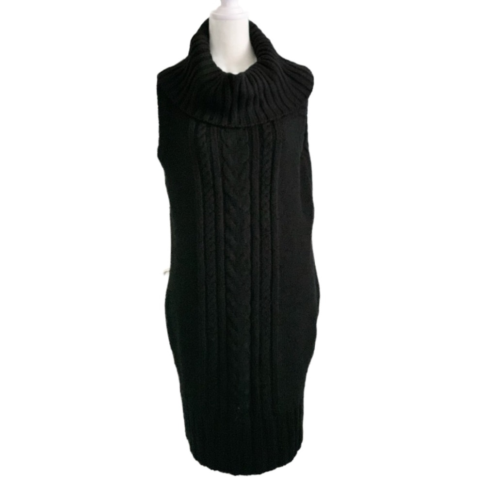LIV Women’s Chunky Cable-knit Sleeveless Cowl Neck Midi Dress Size: Large
